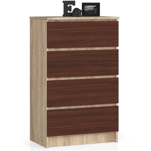 AKORD KOMODA K 60 cm 4 &amp;Scaron;UPE SONOMA / WENGE, (21703040) Slike