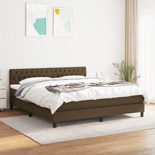  Krevet s oprugama i madracem tamnosmeđi 180x200 cm tkanina Cijene