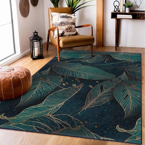 Mila Home modrozelena pralna preproga 120x180 cm midnight jungle &amp;ndash; Slike