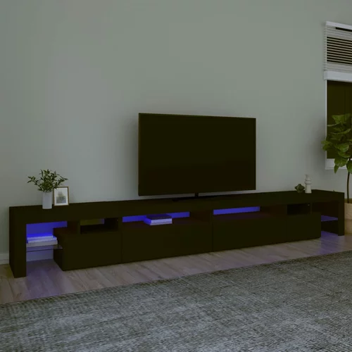 vidaXL TV omarica z LED lučkami črna 290x36,5x40 cm