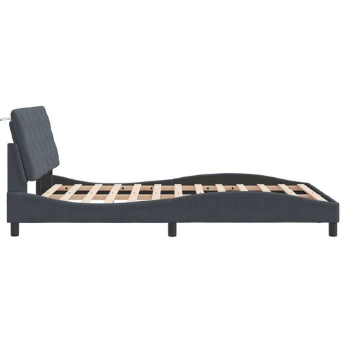 VidaXL okvir za krevet s uzglavljem tamnosivi 140x190 cm bar&amp;scaron;unasti Slike