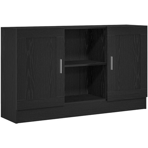 vidaXL Stranski odbor Črno hrast 120x30,5x70 cm iz inženirskega lesa, (22046436) Cene