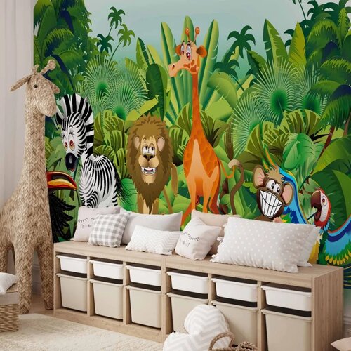  Foto tapeta - Jungle Animals 250x175 Vodootporna Slike