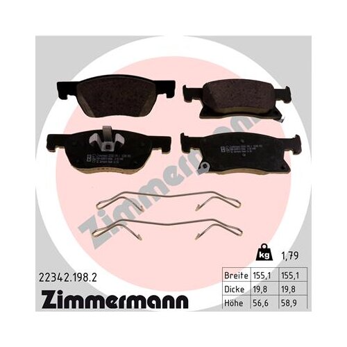 ZIMMERMANN zavorne ploščice prednje opel 22342.198.2 astra k Cene