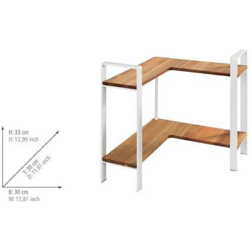 Wenko 53025100 - Polica LOUISA 30x33 cm bela/smeđa Slike