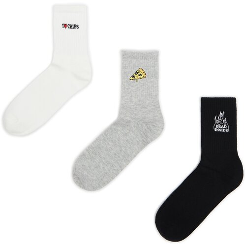 Cropp - 3-paket čarapa - Svijetlo siva Cene