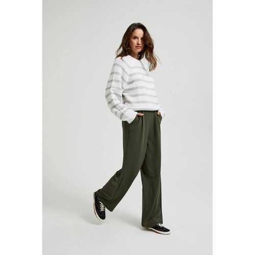 Moodo Women&amp;#039;s trousers with buttons - dark olive Slike