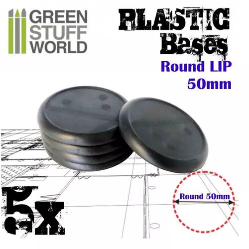 Green Stuff World Peana PLASTICO Redonda / Plastic Round Base 50mm - PACKx5 Slike