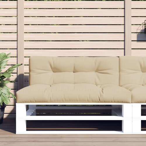  Jastuci za palete 2 kom bež od tkanine 120 x 80 x 12 cm Slike