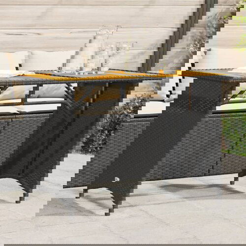 VidaXL Vrtni stol s drvenom pločom crni 110 x 68 x 70 cm od poliratana Slike