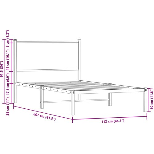  okvir kreveta bez madraca boja hrasta 107x203 cm Slike