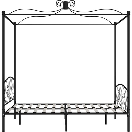  Okvir za krevet s nadstre&amp;scaron;nicom crni metalni 180 x 200 cm Slike