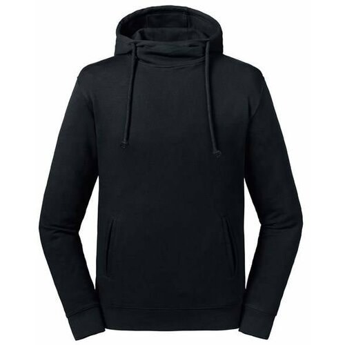 RUSSELL Black Unisex Sweatshirt Pure Organic High Collar Hooded Sweat Slike