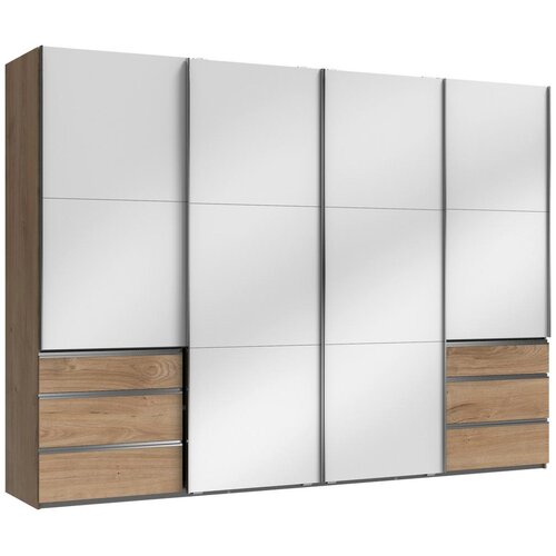 Modern Living Omara Z Drsnimi Vrati Level 36 D, Bela, Barva Hrasta Cene