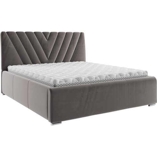 Boxxx OBLAZINJENA POSTELJA 160 cm x 200 cm , tekstil temno siva Slike