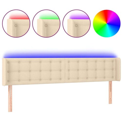  Uzglavlje krem 163x16x78/88 cm od tkanine Slike