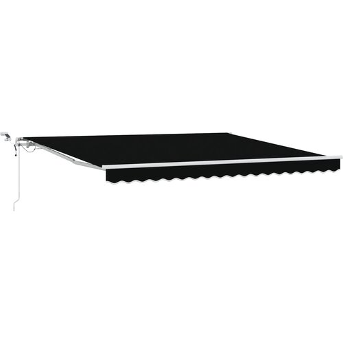 vidaXL Avtomatska retraktibilna terasa z LED črna 400x350 cm, (22146069) Cene