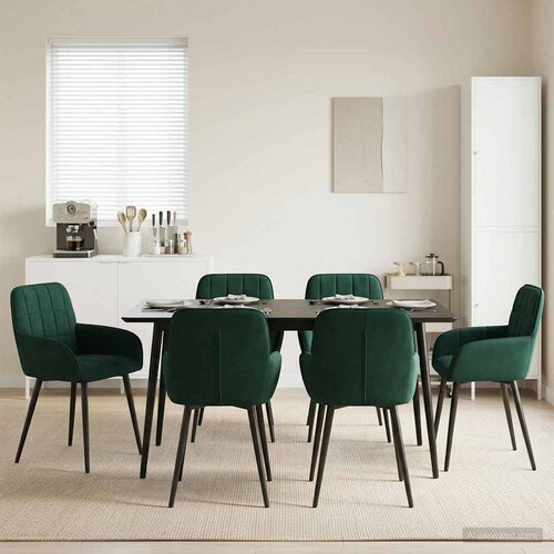  Trpezarijske stolice 6 pcs Baršun Tamnozelena 57 x 50 x 85 cm Cene