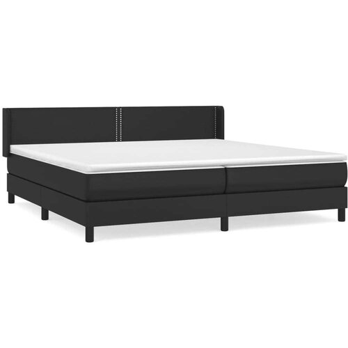  Krevet s oprugama i madracem crni 200x200 cm od umjetne kože Slike
