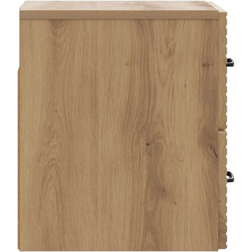  Noćni ormarić za montažu na zid s ladicama 2 pcs Hrast artisan Slike