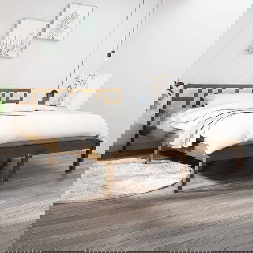 Furnova Posteljni okvir medeno rjav iz trdnega lesa 200x200 cm, (21939214) Slike