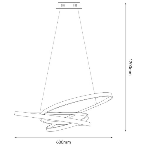  LED luster na sajli EMPOLI LED/55W/230V, crni Slike