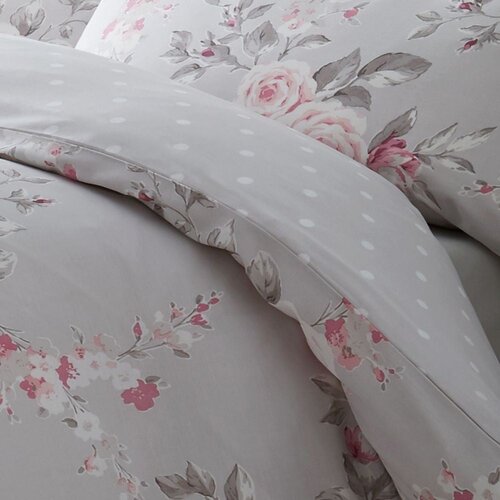 Catherine Lansfield Siva posteljina za bračni krevet/za produženi krevet 230x220 cm Canterbury Floral &amp;ndash; Slike