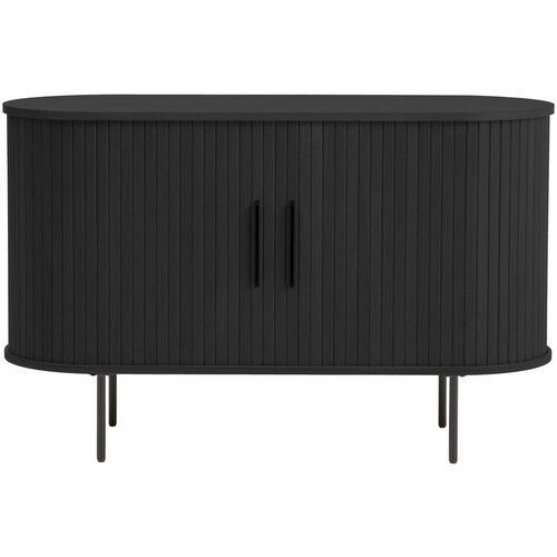 Unique Furniture Crna komoda u dekoru hrasta s kliznim vratima 120x76x45 cm Nola – Cijene
