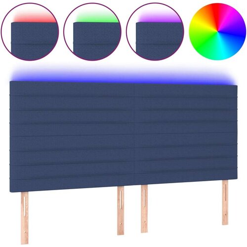  Uzglavlje plavo 160x5x118/128 cm od tkanine Slike
