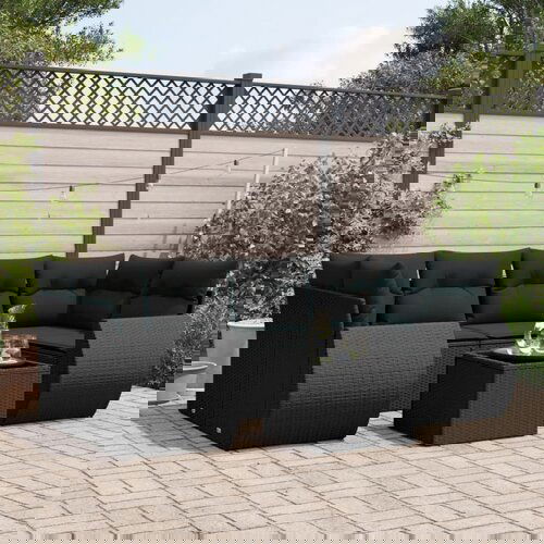vidaXL 7-dijelni set vrtnih sofa od poliratana s jastucima crni Cijene