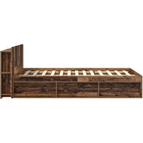  Okvir kreveta s pohranom s uzglavljem Staro drvo 120 x 200 cm Slike
