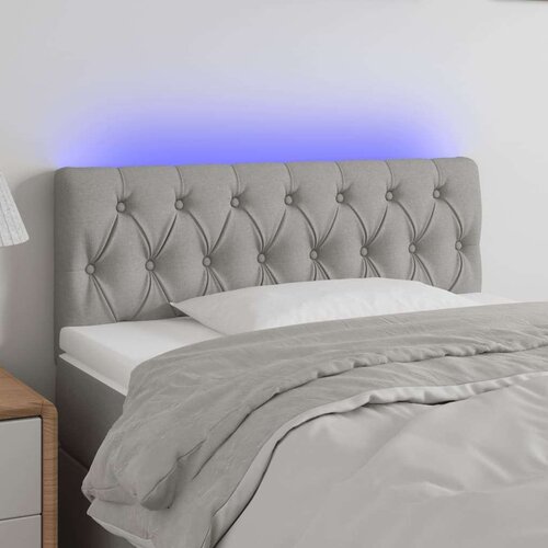 vidaXL LED posteljno vzglavje svetlo sivo 90x7x78/88 cm blago Cene