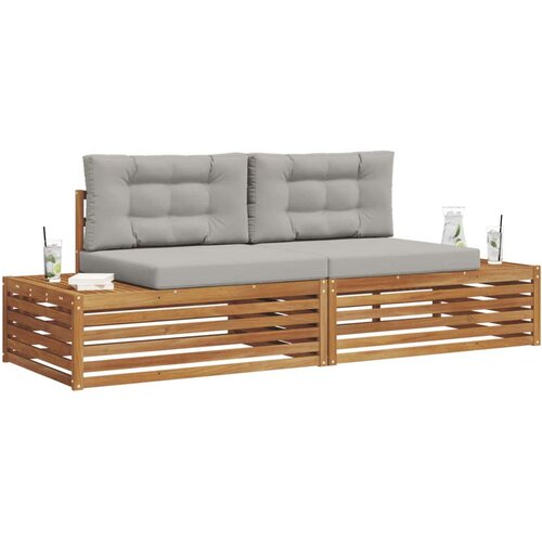  Set vanjskih sofa s jastukom 6 Komad Prirodna i svijetlo siva Slike
