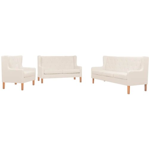 vidaXL 3-dijelni set sofa od tkanine krem bijeli Cene