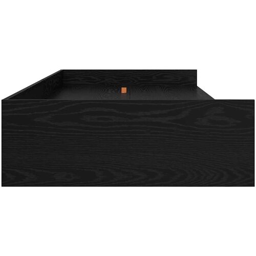 VidaXL s uzglavljem s ladicama crni hrast 90 x 200 cm konstruirano drvo Slike