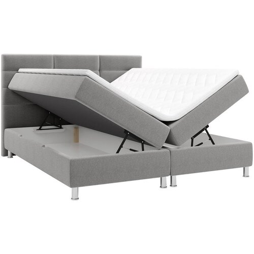 CARRYHOME POSTELJA Z VZMETNICO 140 cm x 200 cm , tekstil modra, siva Slike