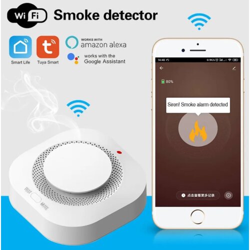 Gembird smart-smoke gmb GD008 zigbee smoke detector sensor 80DB alarm fire smart smoke detector wifi 43775 Slike