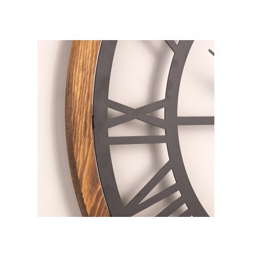 WALLXPERT dekorativni metalni zidni sat roman black Slike