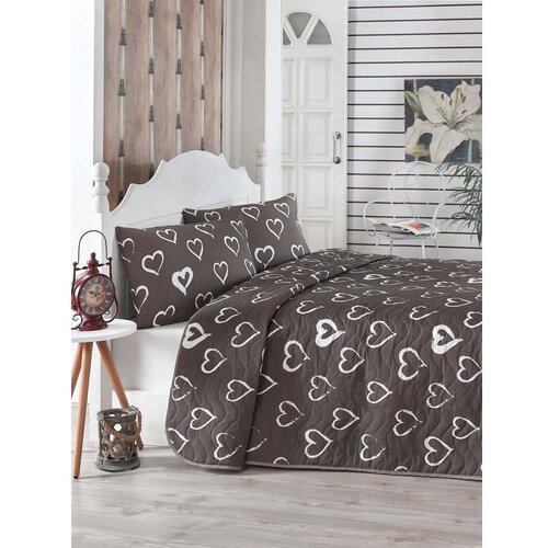 Mijolnir Smeđi pro&amp;scaron;iveni prekrivač za bračni krevet 200x220 cm Amaour - Slike