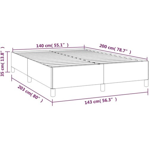VidaXL okvir za krevet smeđesivi 140x200 cm od tkanine Slike
