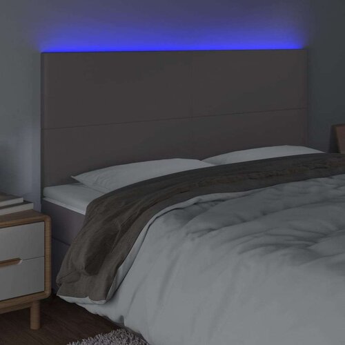  Uzglavlje sivo 200x5x118/128 cm od umjetne kože Slike