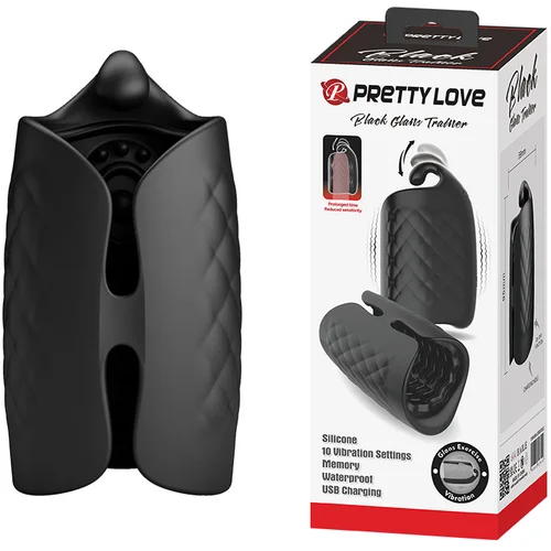 Pretty Love Black Glans Trainer with 10 Vibration Settings