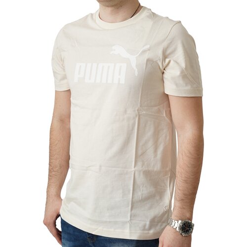 Puma muška majica ess no. 1 logo tee (s), krem Slike