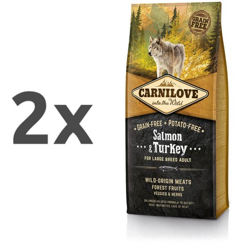 Carnilove dog adult large - losos & puran 2 x 12 kg Cene