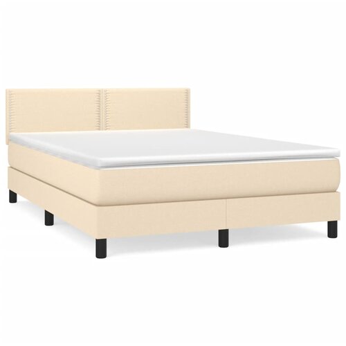 Maison Chic Box spring postelja - Vzmetna postelja z vzmetnico krem 140x190 cm blago SL19291, (21885006) Cene