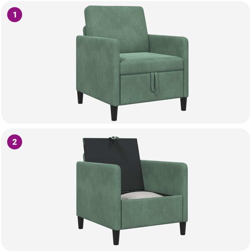 SOFA s pohranom Morska zelena 72 x 78 x 87 cm Poliester Slike