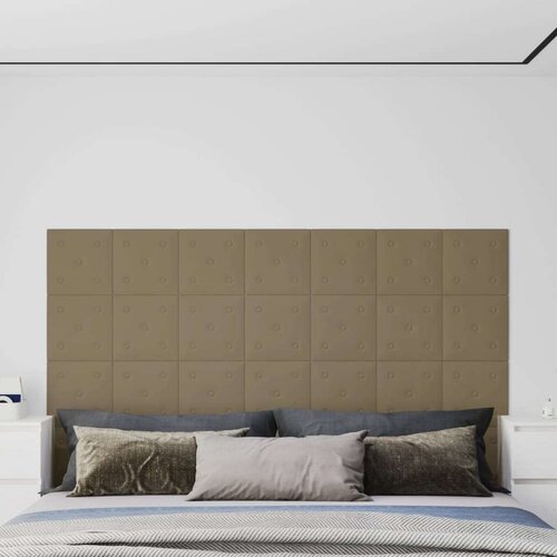  Zidne ploče od umjetne kože 12 kom cappuccino 30x30 cm 1 08 m&amp;sup2; Slike