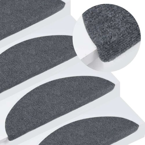  Samoljepljivi otirači za stepenice 15 kom 56x17x3 cm sivi Slike