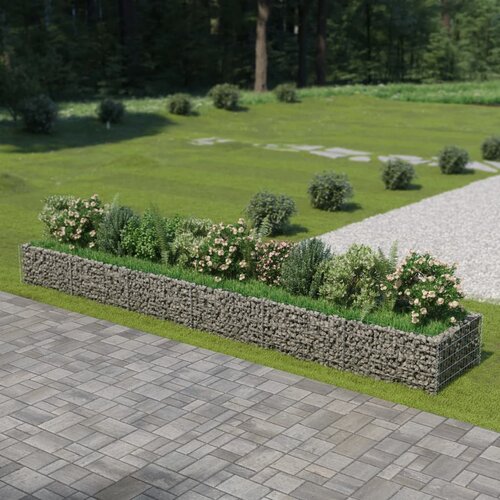 vidaXL Visoka greda gabion pocinkano jeklo 540x90x50 cm Cene