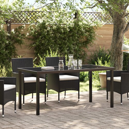 vidaXL Vrtni Stol Crna 160x80x73 cm Kaljeno Staklo Cijene